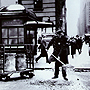 Photo: Sprinkling ashes in icy Times Square, 1925
